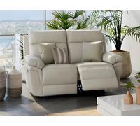 Sofá de 2 plazas relax de piel de búfalo PAKITA - Marfil