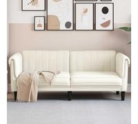 Sofá de 2 plazas Terciopelo Crema Moderno Elegante para Sala de Estar, cómodo Acolchado Suave con Patas Resistentes, Relajarse y Ver televisión