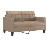 Sofá de 2 plazas vidaXL de Cuero sintético Color Capuchino 140 cm, sofá de Dos plazas, Asientos de salón, sofá tapizado