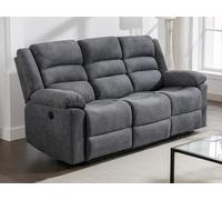 Sofá de 3 plazas eléctrico relax de tela gris BUROLO