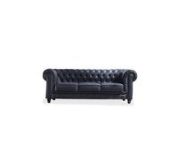 Sofá de 3 plazas en símil piel 211cm Chester Negro