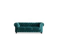 Sofá de 3 plazas en tejido 211cm Chester Velvet verde