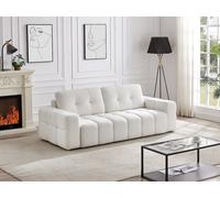 Sofá de 3 plazas en tela bouclé blanco SOPELANA