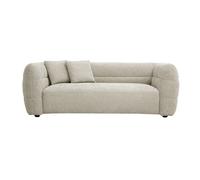 Sofá de 3 plazas en tela efecto terciopelo texturizado beige JOYA