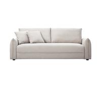 Sofá de 3 plazas en tela efecto terciopelo texturizado beige PIO