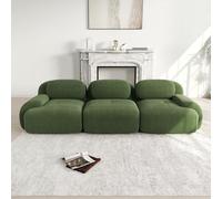 Sofá de 3 plazas fabricado en tejido de pana de primera calidad, combinable modularmente, antideslizante, no requiere montaje, reposabrazos ergonómicos y tapizado de alta elasticidad para salón y dor