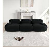 Sofá de 3 plazas fabricado en tejido de pana de primera calidad, combinable modularmente, antideslizante, no requiere montaje, reposabrazos ergonómicos y tapizado de alta elasticidad para salón y dor