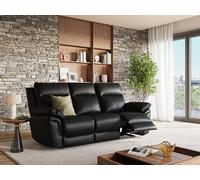 Unique Sofá relax piel 3 plazas negro 208x92cm