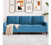 Sofá de 3 plazas Terciopelo Azul 180 cm Moderno Elegante para Sala de Estar, cómodo Acolchado Grueso, Estructura metálica Resistente, Relajarse y Entretenimiento