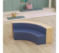 Sofá de almacenamiento semicircular, combinación de taburetes multifuncionales para instituciones de formación, áreas de lectura de jardín de infantes y bibliotecas
