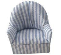 Sofá de casa de muñecas a Rayas Azules, simulación a Escala 1:12, sofá de casa de muñecas en Miniatura, Muebles de de una Sola muñeca DIY, muñeca, Muebles.