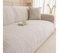 Sofá De Chenilla Suave,Funda De Sofá Suave De Nube De Lujo, Funda De Sofá De Tejido Jacquard De Diseño,Protector De Muebles De Alta Elástico De Primera Calidad(Beige,235-300cm)