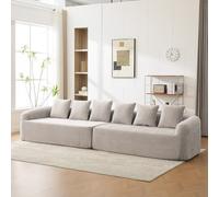 Sofá de compresión modular de chenilla 30D, espuma muy elástica, color gris