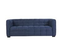Sofá de diseño de 3 plazas en tela de terciopelo azul oscuro CORTO