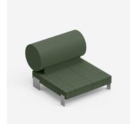Sofá de diseño interior y exterior de polietileno y acero Rhor - Verde 3