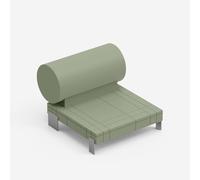Sofá de diseño interior y exterior en polietileno y acero Rhor - Verde