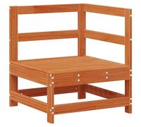 Sofá de esquina de jardín Pino macizo Marrón Cera 62 x 62 x 70,5 cm, Sofá Exterior Contemporáneo, Asientos Modulares, Unidades para Jardín y Terraza, Seccional Rectangular de Madera de Pino para un L