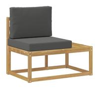 Sofá de exterior de punta blanca, 91 x 63 x 73 cm, de madera de acacia | Cojín blanco incluido,Peso máximo 110 kg por asiento,Madera de acacia maciza,Diseño de listones,Jardín terraza lounge