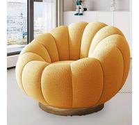 Sofá de Felpa de Cordero con diseño de Calabaza, Soporte ergonómico, Giro de 360° y Estructura de Metal Resistente for Sala de Estar y Dormitorio.(Q)