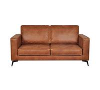 Sofá de piel 2 plazas vintage coñac de piel de vaca reutilizada SONNY