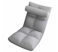 Sofá de Salón con Respaldo Ajustable, Funda de Franela Suave, Silla de Meditación con Gran Capacidad de Carga para Adultos, Marco de Metal (Gray)