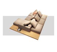 Sofá De Tela De Doble Cara, Gran Sofá Cómodo, Cómodos Sofás Esquineros para Varias Personas, Estilo Japonés De Madera Natural, para Apartamento Y Oficina, Incluye Paneles De Madera 320 * 170cm