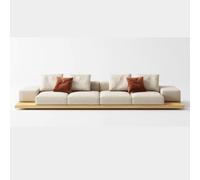 Sofá De Tela De Doble Cara, Gran Sofá Cómodo, Cómodos Sofás Esquineros para Varias Personas, Estilo Japonés De Madera Natural, para Apartamento Y Oficina, Incluye Paneles De Madera 380 * 100cm