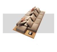 Sofá De Tela De Doble Cara, Gran Sofá Cómodo, Cómodos Sofás Esquineros para Varias Personas, Estilo Japonés De Madera Natural, para Apartamento Y Oficina, Incluye Paneles De Madera 3.8m