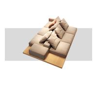 Sofá De Tela De Doble Cara, Gran Sofá Cómodo, Cómodos Sofás Esquineros para Varias Personas, Estilo Japonés De Madera Natural, para Apartamento Y Oficina, Incluye Paneles De Madera 2.9m