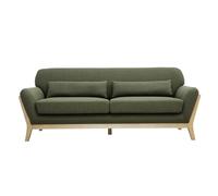 Sofá escandinavo 3 plazas gris patas madera YOKO