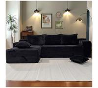 Sofá Esquinero con Asiento Profundo, Modular, Seccional, con Chaise Longue En Forma De L, Moderno y Lujoso Sofá Pequeño De Pana para Apartamento, Sala De Estar.,1