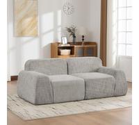 Sofá esquinero convertible, sofá de 2 plazas, sofá modulable de compresión, relleno de espuma de alta resistencia 30D, fácil de mover y con base antideslizante, de chenilla (gris - 2 plazas)