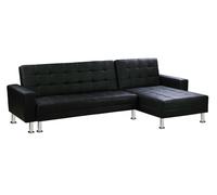 Habitat et Jardin Sofá esquinero Convertible y Reversible Theo - 4 plazas - Negro