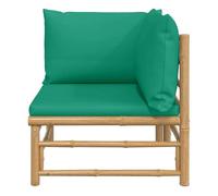 Sofá esquinero de jardín estructura de bambú verde 65x69x69 cm