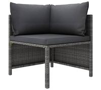 Sofá Esquinero Modular, Material Ratán Sintético y Acero, Diseño Modular con Cojines Extraíbles, Sofá Terraza Exterior, Conjunto Jardín Exterior, para Jardín o Terraza, Color Gris, 60x60x60 cm