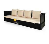 Sofá exterior poliratán mesa extraíble jardín