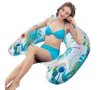 Sofá flotante inflable - Silla de piscina, flotador grande para adultos | Balsa de agua de PVC de una sola capa con soporte integrado para tazas proporciona estabilidad