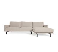 Sofá Galene de 3 plazas con chaise longue derecha, beige, 254 cm