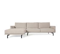 Sofá Galene de 3 plazas con chaise longue izquierda, beige, 254 cm