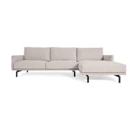 Sofá Galene de 4 plazas con chaise longue derecha, beige, 314 cm