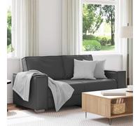 Sofá genérico de 2 plazas gris 180 cm de piel sintética moderna, diseño mínimo con reposabrazos anchos y marco robusto de metal y madera contrachapada para un confort duradero en el salón.