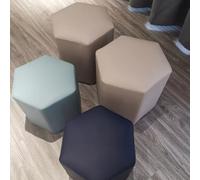 Sofá hexagonal modular con taburete, marco de madera maciza, esponja de alta elasticidad, para oficina, vestíbulo, biblioteca, área pública