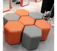 Sofá hexagonal modular con taburete, marco de madera maciza, esponja de alta elasticidad, para oficina, vestíbulo, biblioteca, área pública