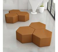 Sofá hexagonal modular con taburete, marco de madera maciza, esponja de alta elasticidad, para oficina, vestíbulo, biblioteca, área pública