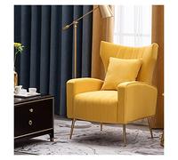 Sofá individual de lujo de estilo nórdico con respaldo para sala de estar, moderno sillón amarillo claro para balcón, ocio, muebles de hogar suaves y cómodos.
