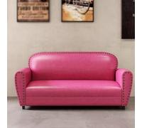 Sofá industrial de cuero vintage, asientos de tres plazas para salón, bar y áreas de recepción
