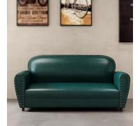 Sofá industrial vintage de cuero para bar y salón, asiento ideal para apartamentos pequeños y áreas de recepción