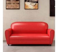 Sofá industrial vintage de cuero para bar y salón, asiento ideal para apartamentos pequeños y áreas de recepción