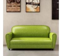 Sofá industrial vintage de cuero para bar y salón, ideal para apartamentos pequeños y áreas de recepción