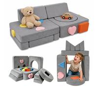 Sofá infantil modular 18 piezas, bloques blandos, rincón acogedor, terciopelo